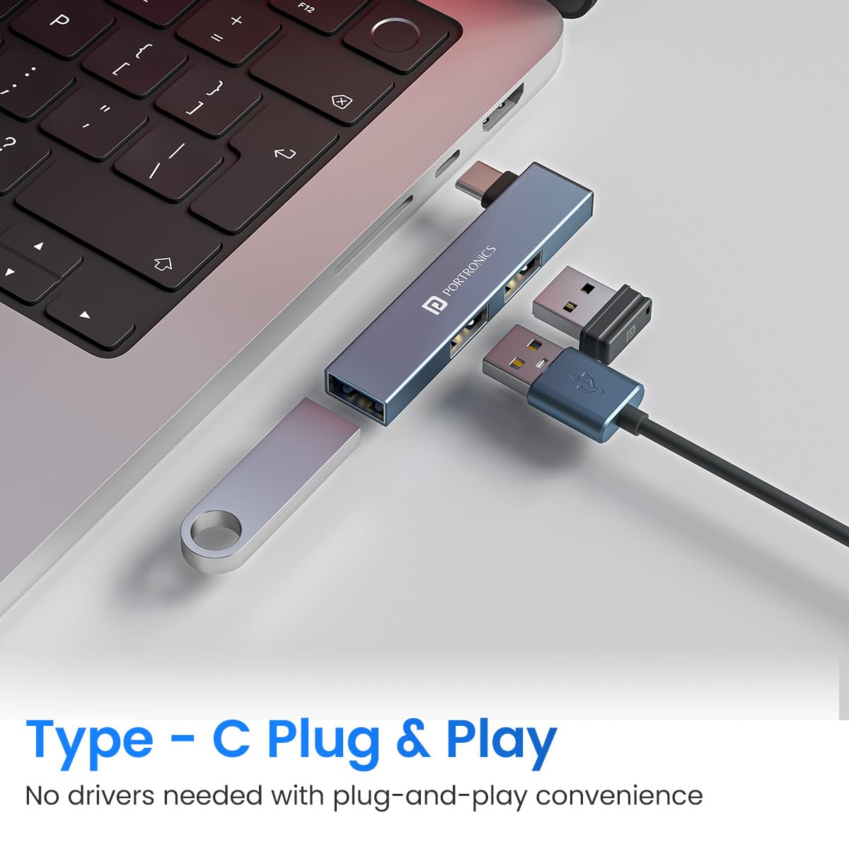 Portronics Mport Mino C High Speed 3-Port USB 2.0, - Image 4