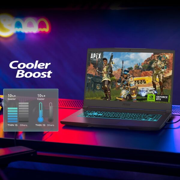 MSI Thin 15, Intel 12th Gen. i5-12450H, 40CM FHD 144Hz Gaming Laptop - Image 3