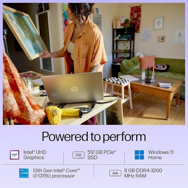 HP 15, 13th Gen Intel Core i3-1315U (8GB DDR4, 512GB SSD) FHD Anti-Glare Micro-Edge, 15.6"/39.6cm - Image 4