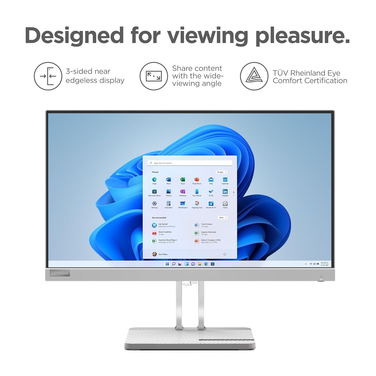 Lenovo L-Series 54.48 cm (21.4inch) | FHD Ultraslim Monitor - Image 3