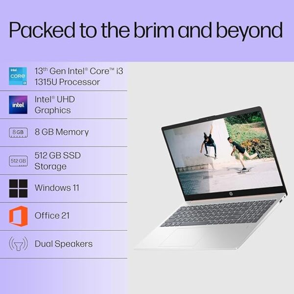 HP 15, 13th Gen Intel Core i3-1315U (8GB DDR4, 512GB SSD) FHD Anti-Glare Micro-Edge, 15.6"/39.6cm - Image 2