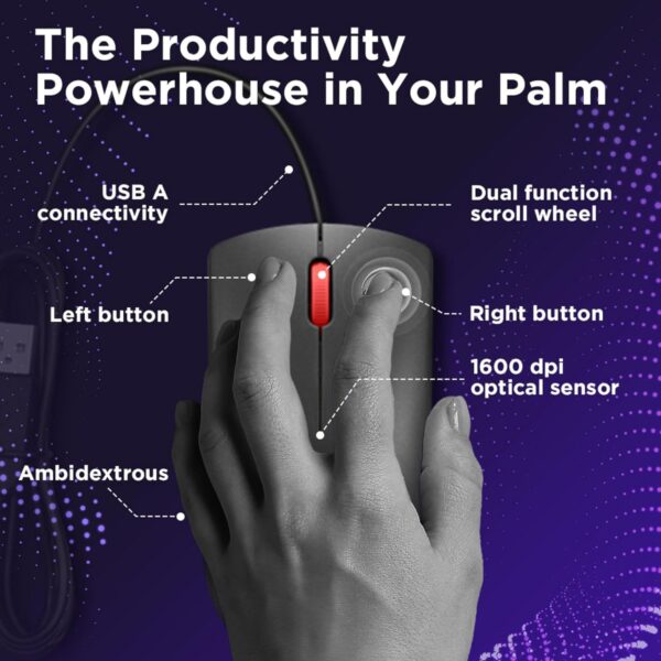 Lenovo Wired Mouse - Image 3