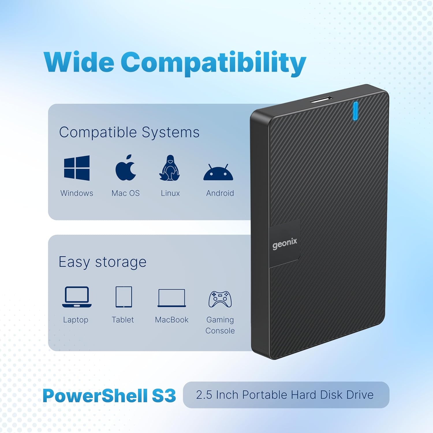 Geonix Hard Disk Pc 1tb Geonix PowerShell S3 1TB Portable External