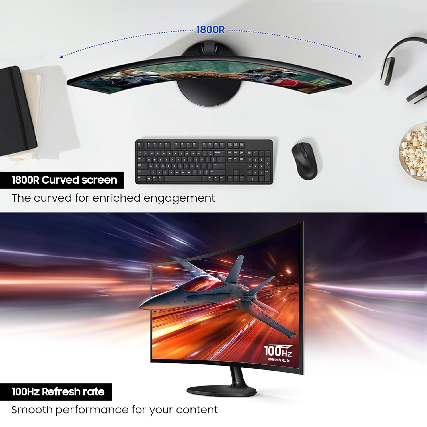 Samsung 24" (59.8 cm) 1800R Curved Monitor - Image 2
