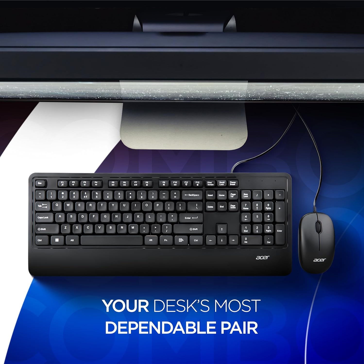 Acer Wired Keyboard & Mouse Combo with Palm Rest - Image 4