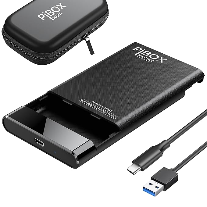 2.5 inch Hard Drive Enclosure Type c, PiBOX India 6Gbps USB 3.1