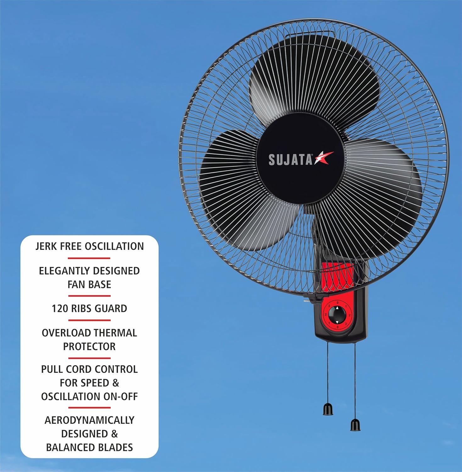 Sujata Wall Fan | 2 Years Warranty | 400 mm Sweep Wall Mount Fans for Home - Image 3