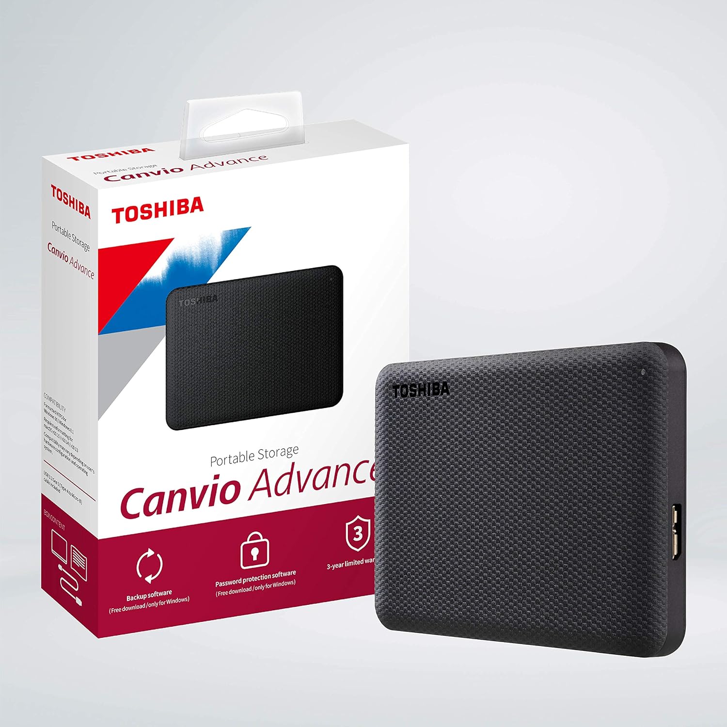 TOSHIBA Canvio Advance 1TB Portable External HDD, - Image 3