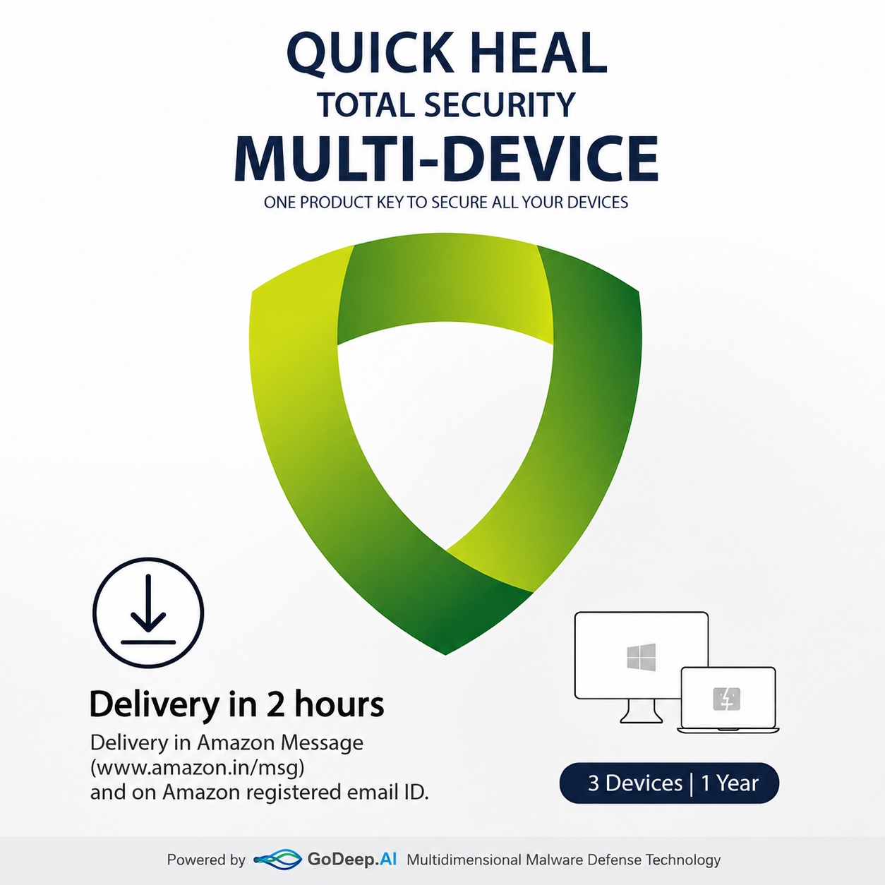 Quick Heal Total Security Multi Device 1 Year 3 Devices SINGLE KEY