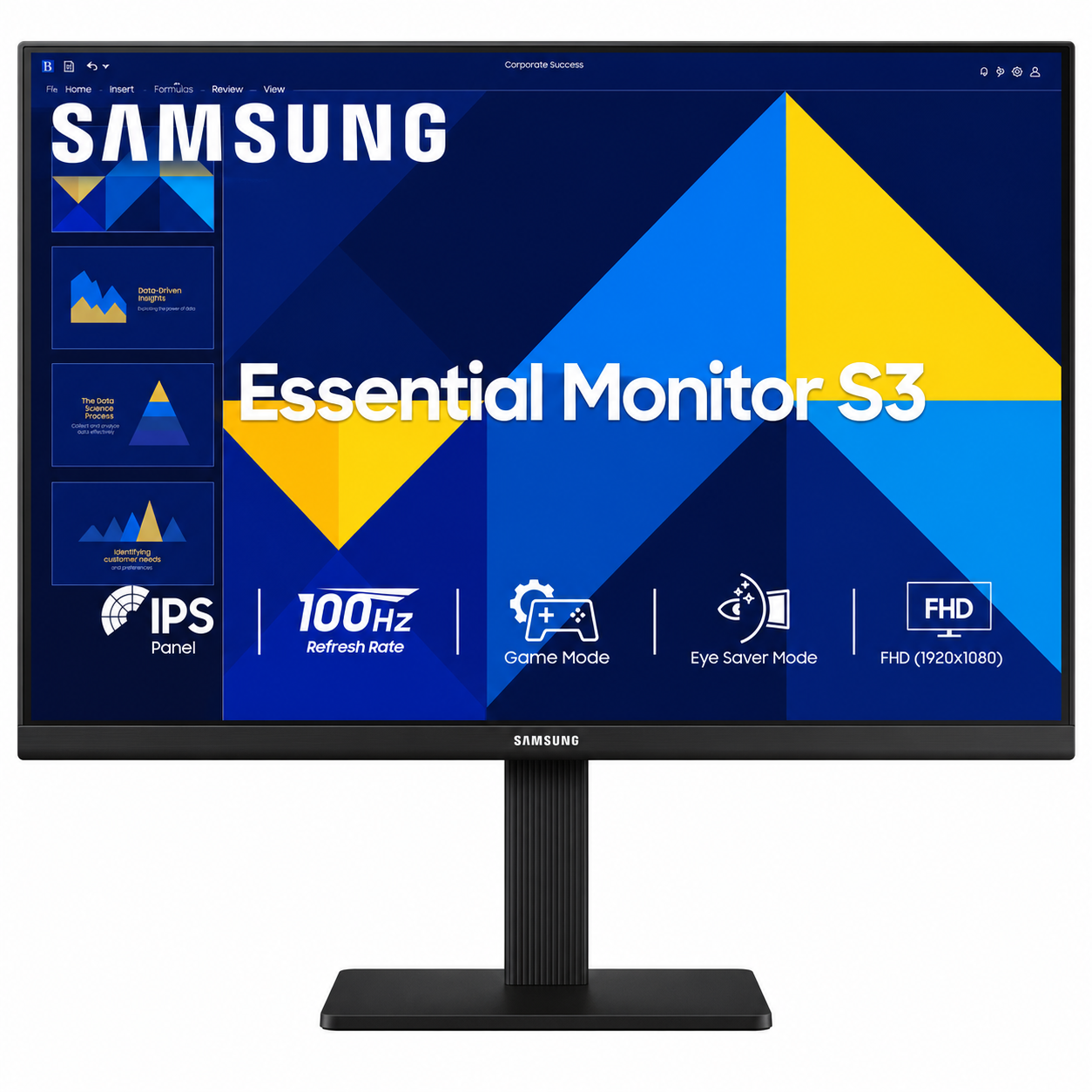 Samsung 22″ (54.6 cm) S3 Flat Monitor|Super Slim Border less Design|