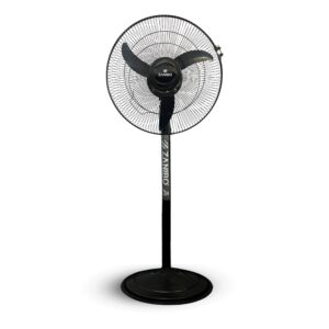 Zanibo High-Speed 400mm Bullet Fan for Home/Pedestal/Farrata with Adjustable Height | Pedestal Fan 2200 RPM Powerful Motor | High Air Delivery | 3 Speed Settings 2 Year Warrenty (Pedestal Fan black)