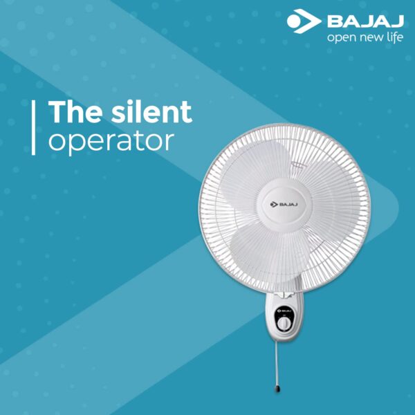 Bajaj Esteem 400 MM Wall Mount Fan | Wall Fan For Kitchen & Home | High Air Thrust | High Speed |Silent Operation | 1-Yr Warranty 【White】 - Image 4