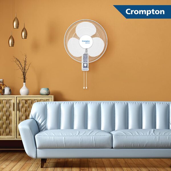 Crompton High Flo Waveplus wall mount fan-KD white - Image 2