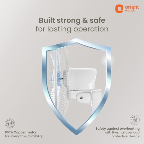 Orient Electric Wall- 49 Wall Fan with Remote & Automatic Speed Control | Wall Fan with Tilt & Oscillation mechanism | Remote with Display Panel & Timer | 2-year warranty - Image 4