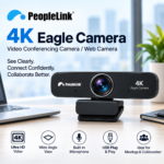 PeopleLink Eagle 4K AI Webcam with Auto Framing, 8X Digital Zoom & Built-in Microphone